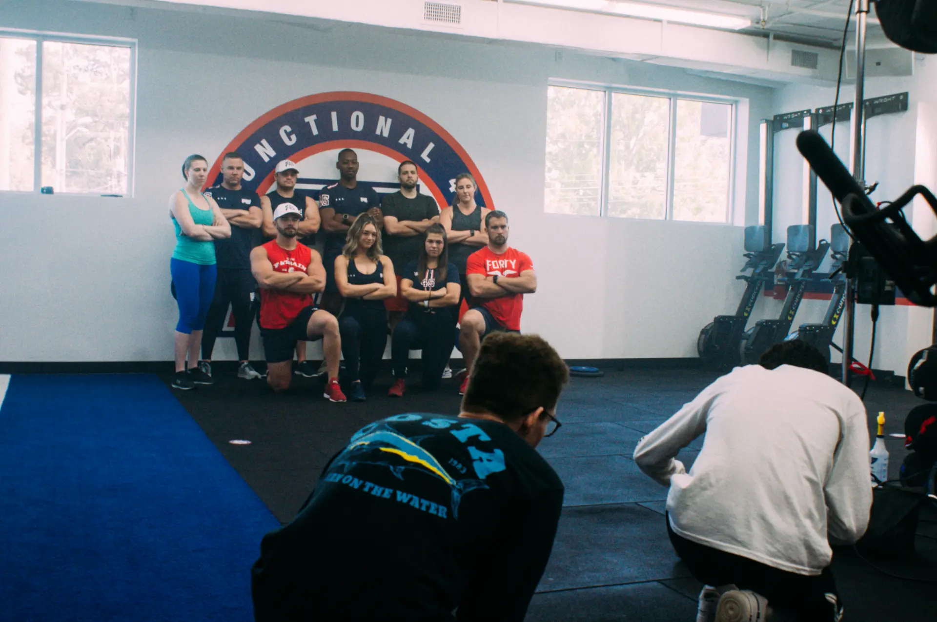 Behind the scenes on the F45 production set.